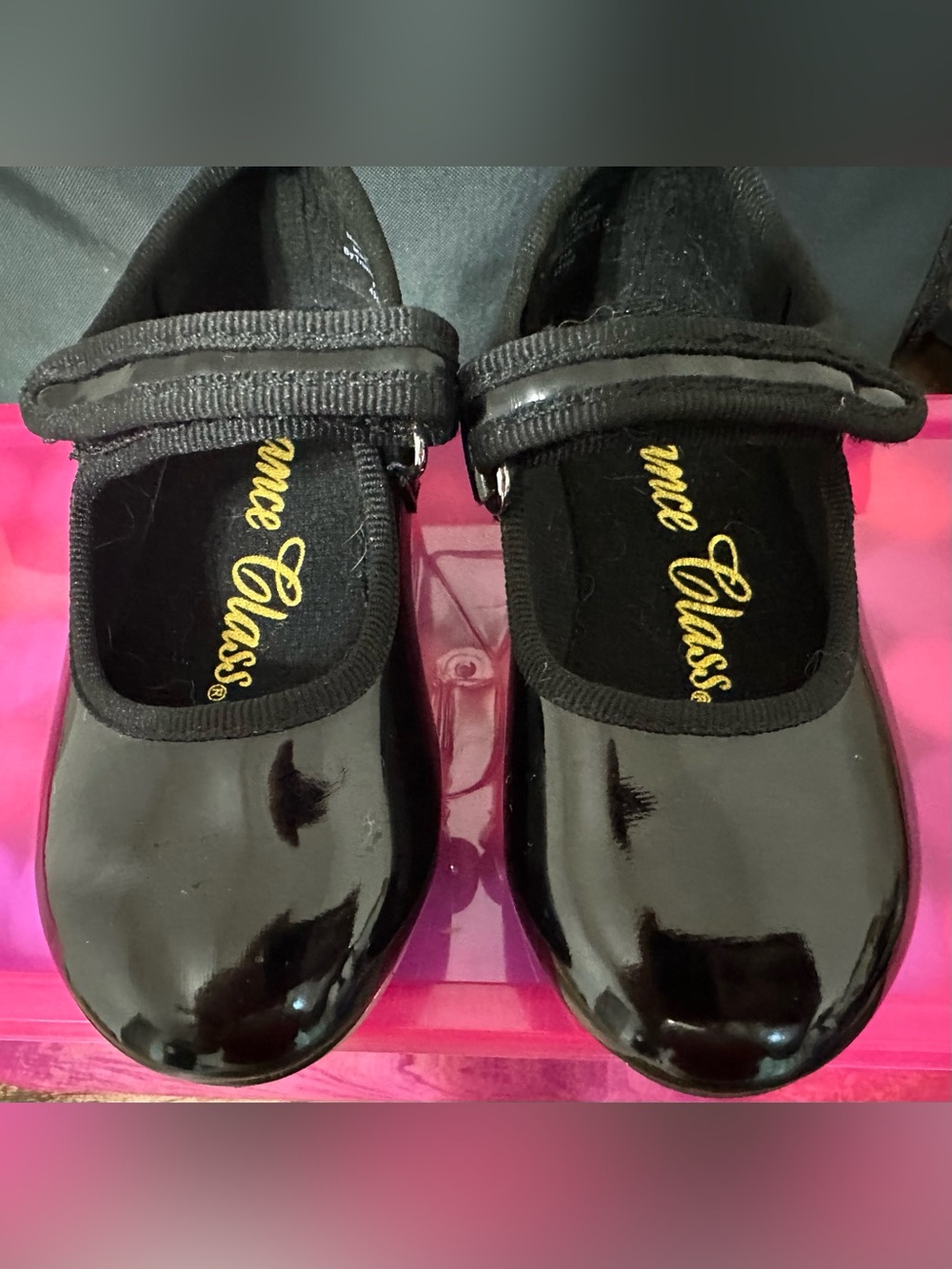 Dance Class Black Patent Mary Jane Tap Shoes For Toddlers